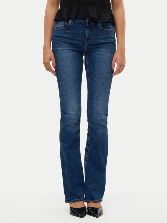 Vero Moda Jeansy Flash 10310511 Granatowy Flared Fit
