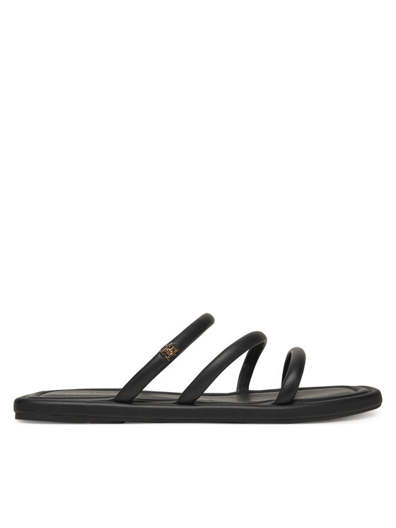 Tommy Hilfiger Klapki Strappy Leather Mule FW0FW08939 Czarny