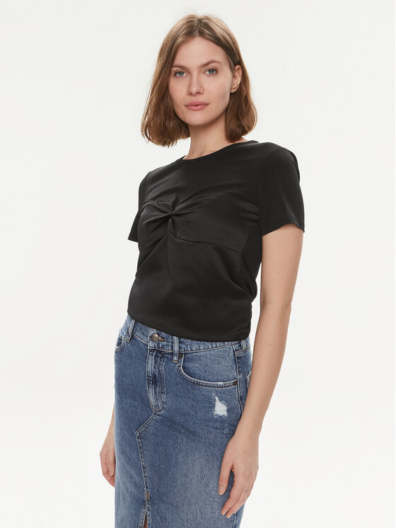 Sisley T-Shirt 3LRJL104Z Czarny Regular Fit
