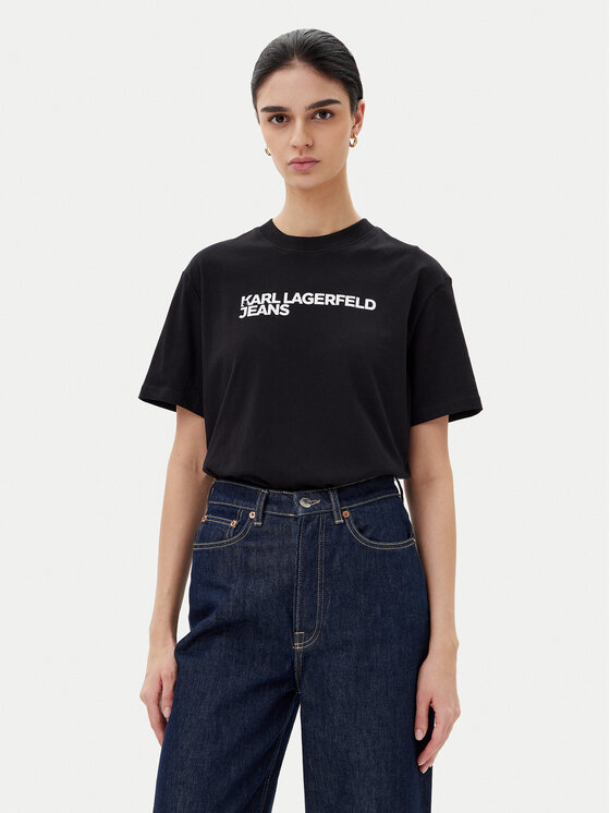 Karl Lagerfeld Jeans T-Shirt A1W17005 Czarny Relaxed Fit