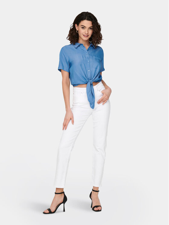 ONLY Jeansy Emily 15292435 Biały Straight Fit