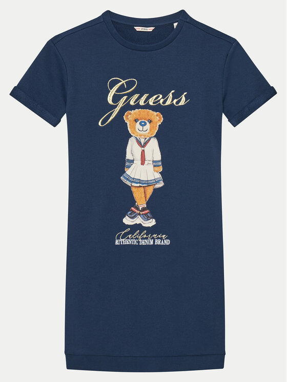 Guess Sukienka codzienna J5RK28 KAD74 Niebieski Regular Fit