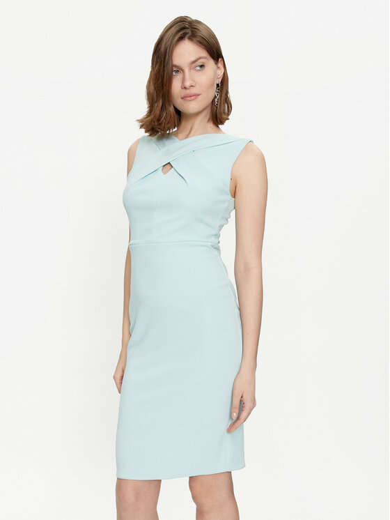 Rinascimento Sukienka koktajlowa CFC0118081003 Turkusowy Regular Fit
