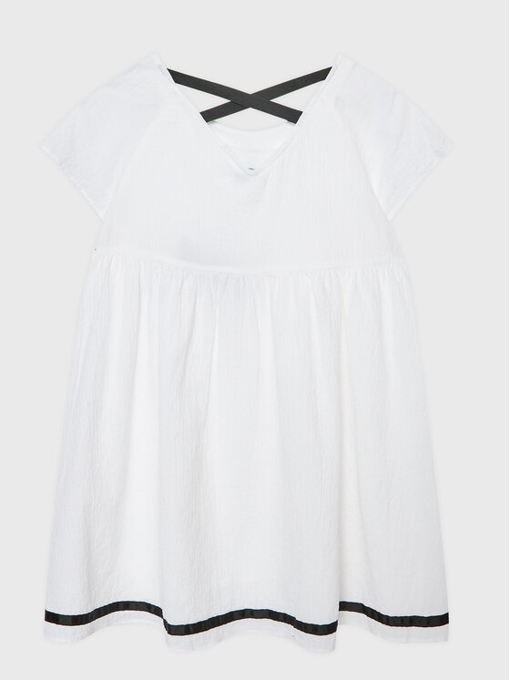 United Colors Of Benetton Sukienka letnia 4O9TCV013 Biały Regular Fit