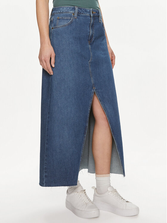 Lee Spódnica jeansowa 112349007 Niebieski Loose Fit