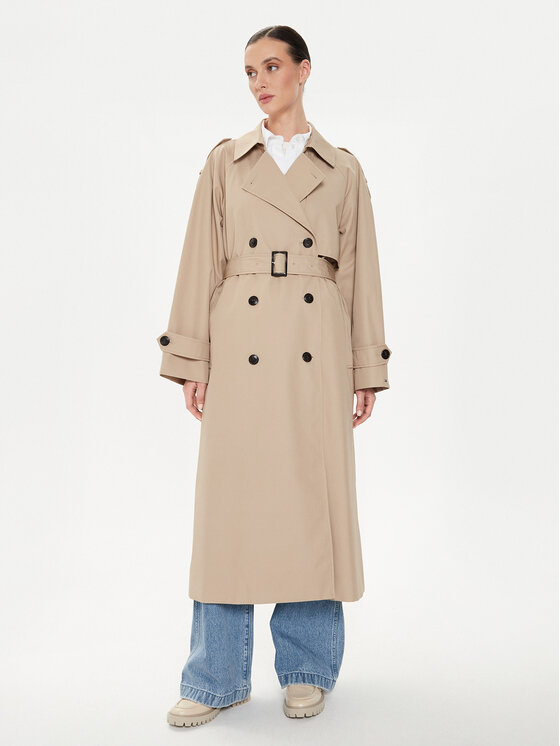 Tommy Hilfiger Trencz WW0WW43336 Beżowy Oversize