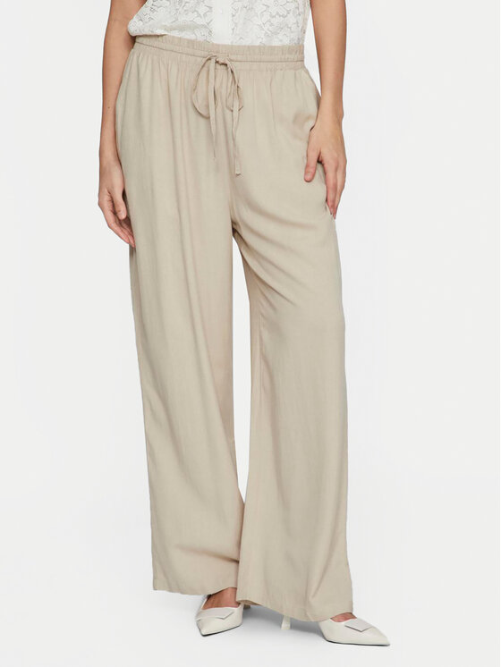 Vila Spodnie materiałowe Pricil 14079560 Beżowy Loose Fit