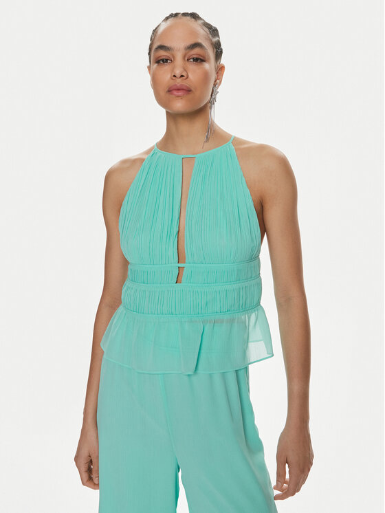 Patrizia Pepe Bluzka 2C1540/A061-CA03 Turkusowy Regular Fit