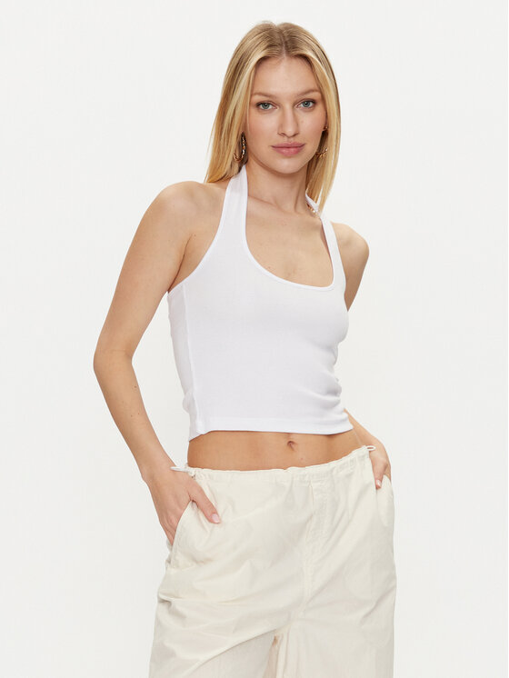 Noisy May Top Maya 27029026 Biały Slim Fit