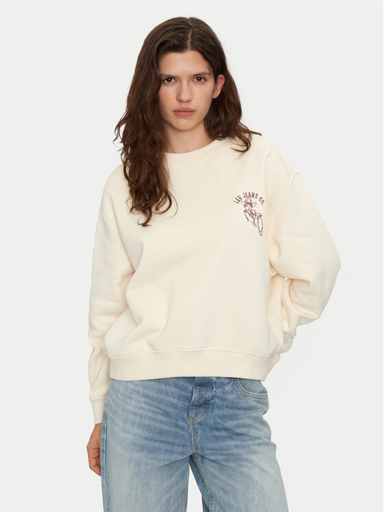 Lee Bluza 112355170 Biały Relaxed Fit