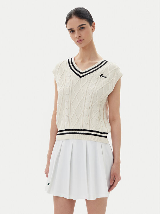 Guess Sweter V5GR00 Z3FB1 Biały Classic Fit
