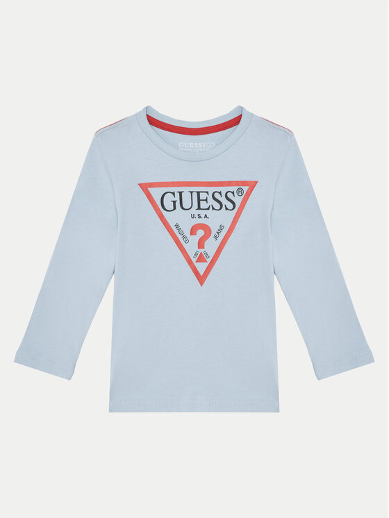 Guess Bluzka N84I24 K8HM0 Błękitny Regular Fit