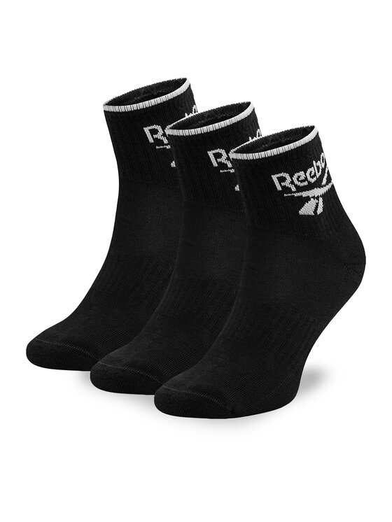 Reebok Zestaw 3 par wysokich skarpet unisex R0362-SS24 (3-pack) Czarny