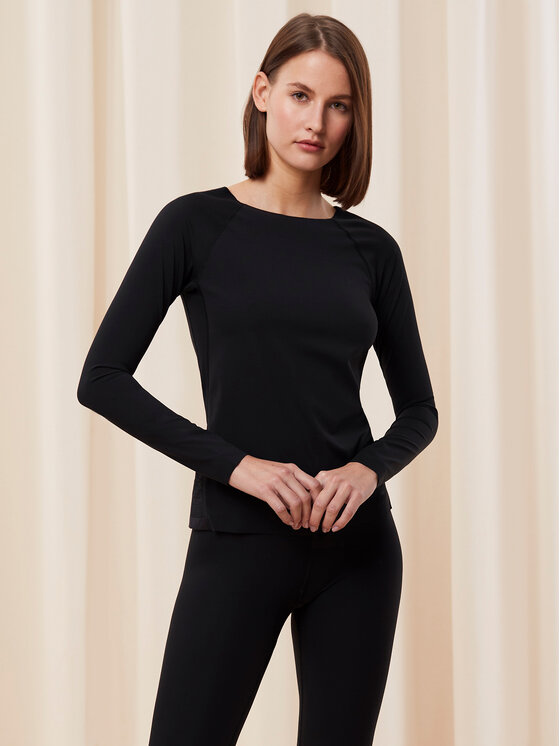 Triumph Bluzka Flex Smart Top LSL EX 01 10216446 Czarny Slim Fit