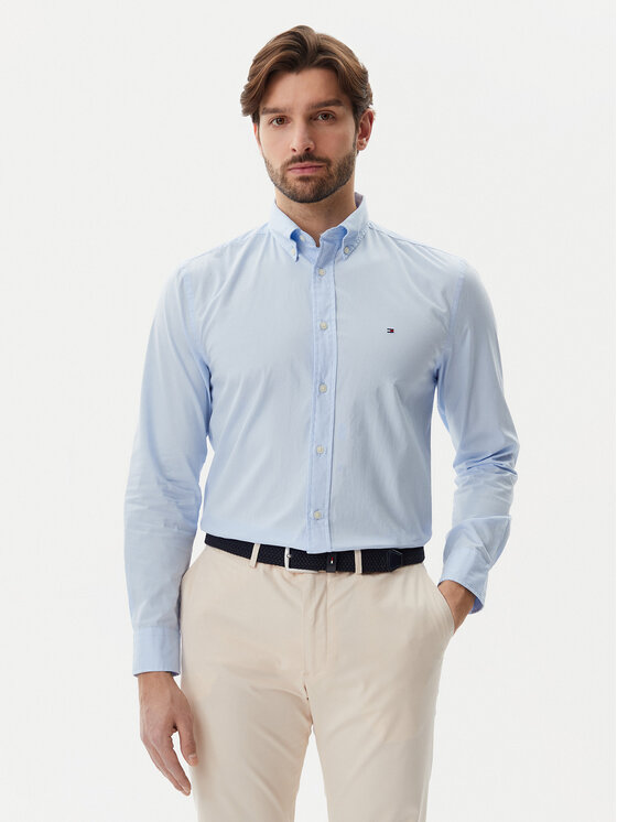 Tommy Hilfiger Koszula Core Flex MW0MW39988 Błękitny Regular Fit