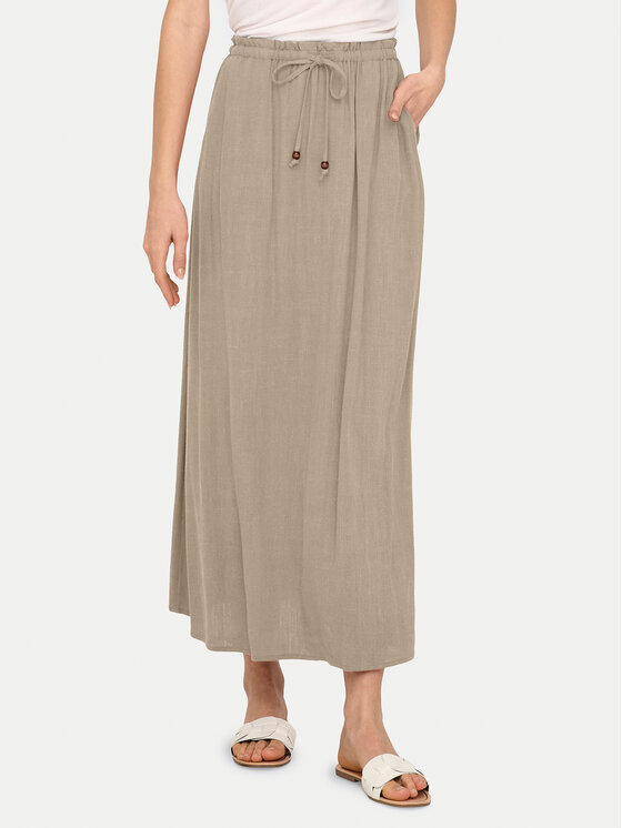 ONLY Spódnica midi Solvi 15338678 Beżowy Regular Fit