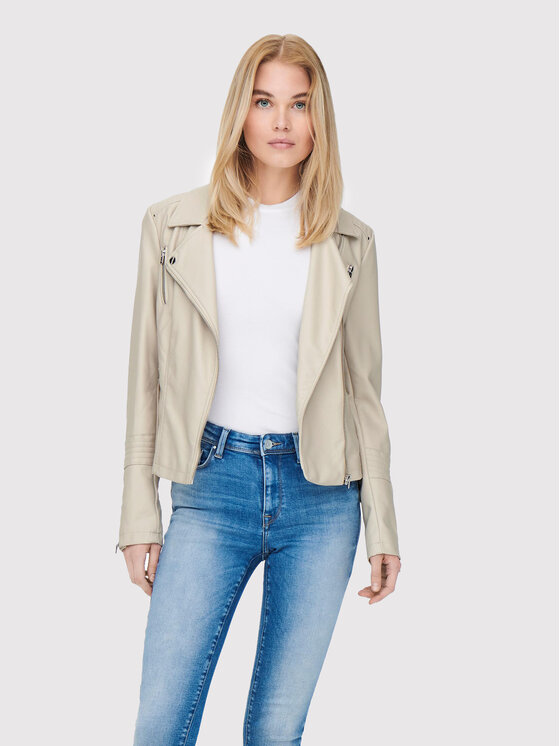 ONLY Kurtka z imitacji skóry Gemma 15153079 Beżowy Regular Fit