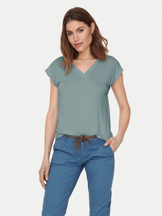 ONLY T-Shirt Free 15287041 Zielony Regular Fit