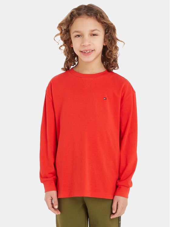 Tommy Hilfiger Bluzka Essential KB0KB08576 S Pomarańczowy Regular Fit