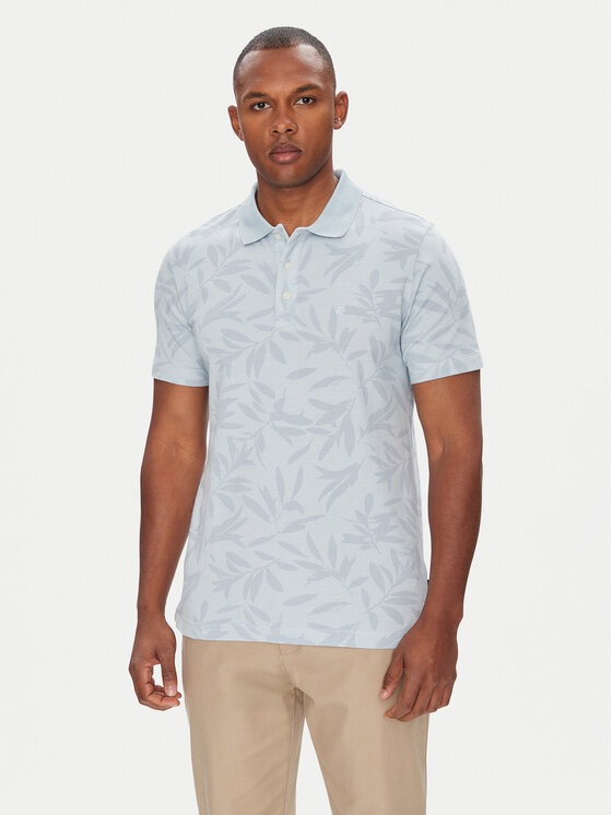 Pierre Cardin Polo C5 21434.2117 Błękitny Regular Fit