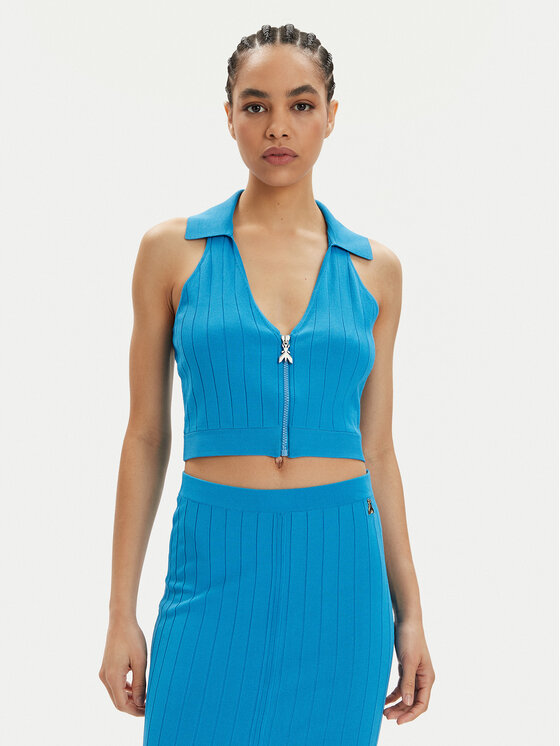 Patrizia Pepe Top 2K0257/K182-CA04 Niebieski Slim Fit