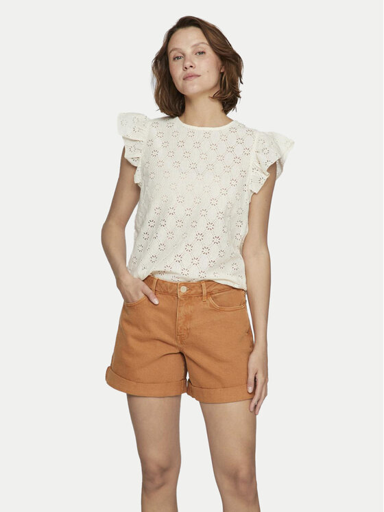 Vila Bluzka Sumia 14097198 Biały Regular Fit