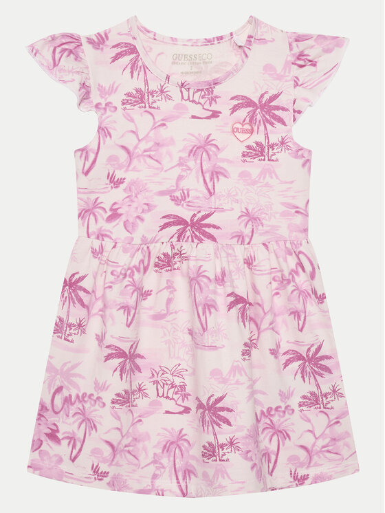 Guess Sukienka letnia K5GK14 K6YW4 Różowy Regular Fit
