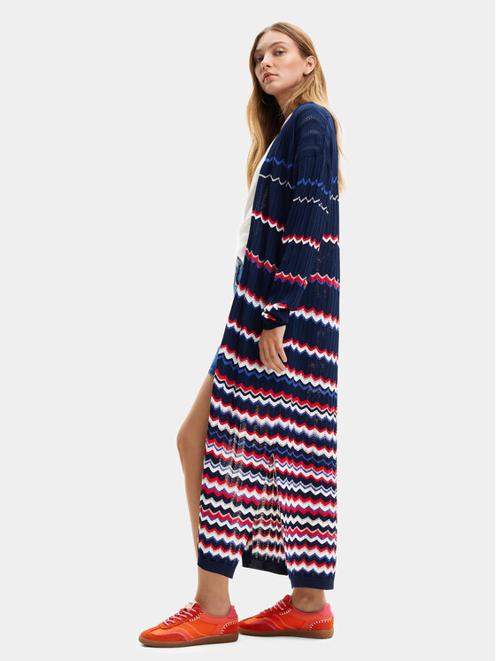 Desigual Kardigan Cloë 24SWJF39 Granatowy Regular Fit