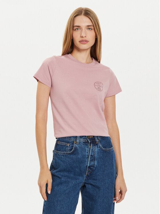 Lee T-Shirt Small Logo 112355197 Różowy Regular Fit