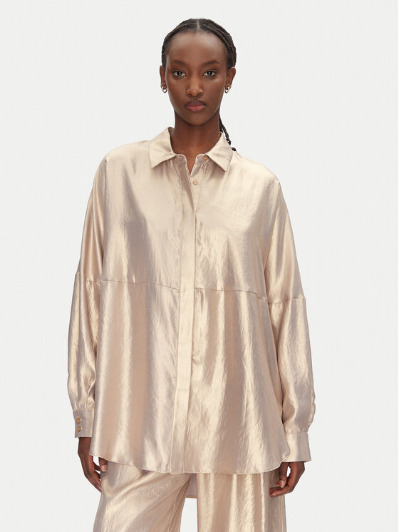 ACCESS FASHION Koszula 53-7016-922 Złoty Loose Fit