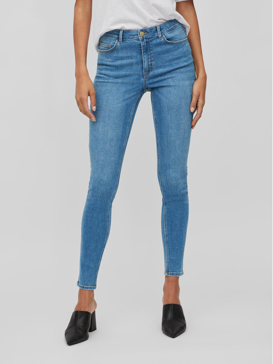 Vila Jeansy Sarah 14084766 Niebieski Skinny Fit