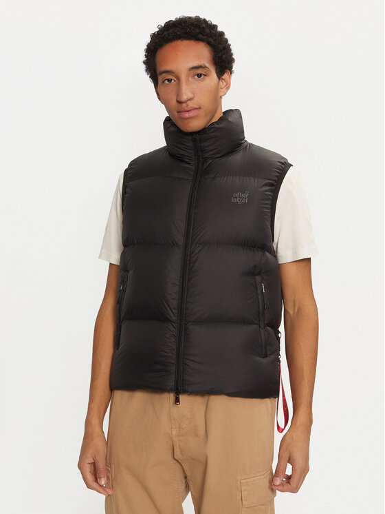 AFTER LABEL Bezrękawnik Anapa A00001 Czarny Regular Fit