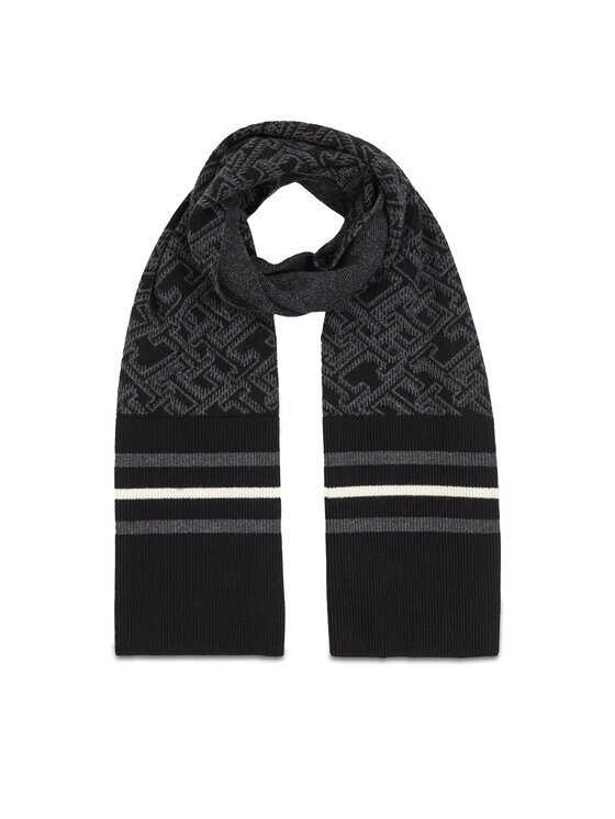 Tommy Hilfiger Szalik Monogram Aop Scarf AM0AM12110 Czarny