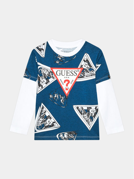 Guess Bluzka L3BI04 I3Z13 Niebieski Regular Fit