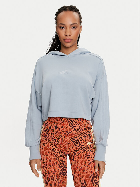 adidas Bluza ALL SZN French Terry 3-Stripes IY6847 Niebieski Regular Fit