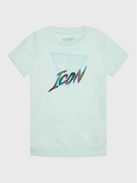 Guess Sukienka codzienna K3RK01 KB4O0 Niebieski Regular Fit