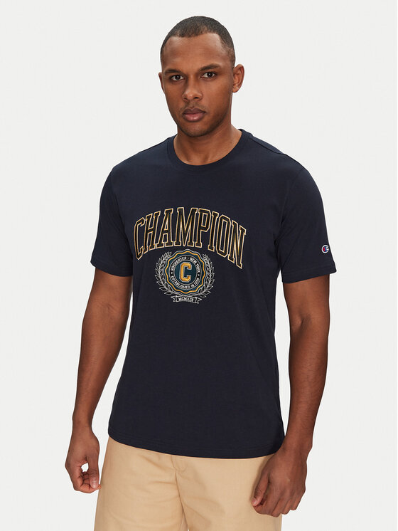 Champion T-Shirt 221174 Granatowy Regular Fit