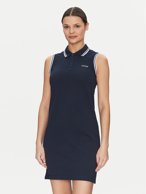 Guess Sukienka codzienna V5GK04 KCOK1 Granatowy Regular Fit