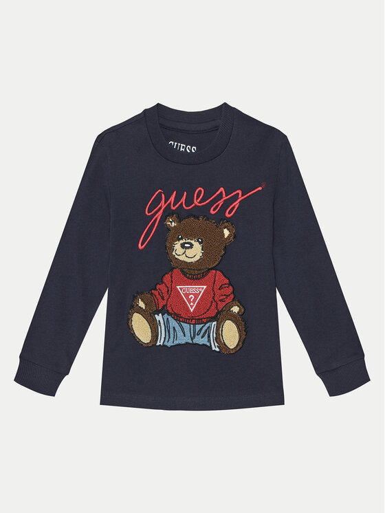 Guess Bluzka L5RI32 K8HM4 Granatowy Regular Fit