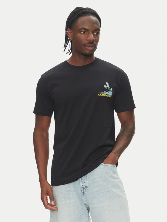 Quiksilver T-Shirt Palm Lines Ss EQYZT08057 Czarny Regular Fit