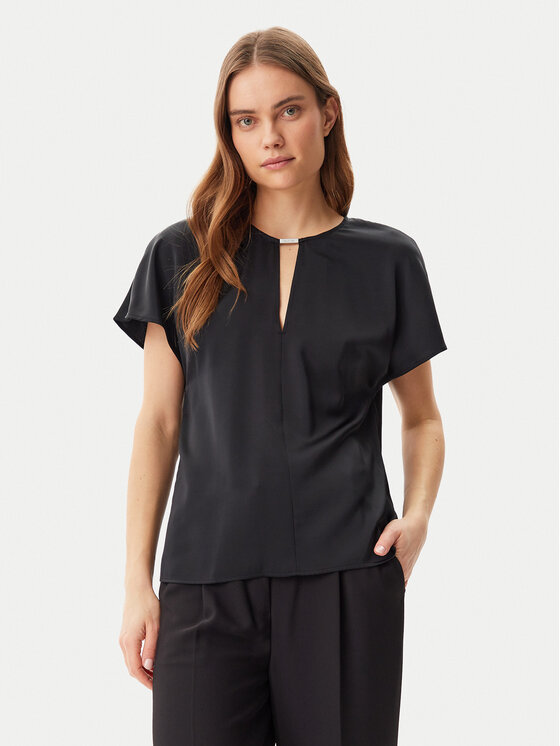 Calvin Klein Bluzka K20K208191 Czarny Regular Fit