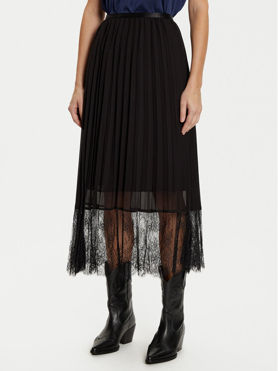 Morgan Spódnica plisowana 242-JERLAN Czarny Regular Fit