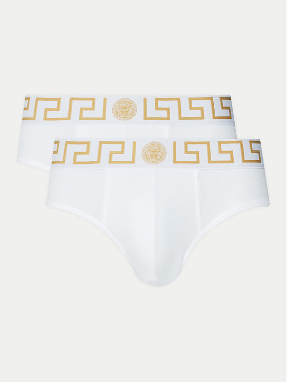 Versace Komplet 2 par slipów AU10180 1A10011 Biały