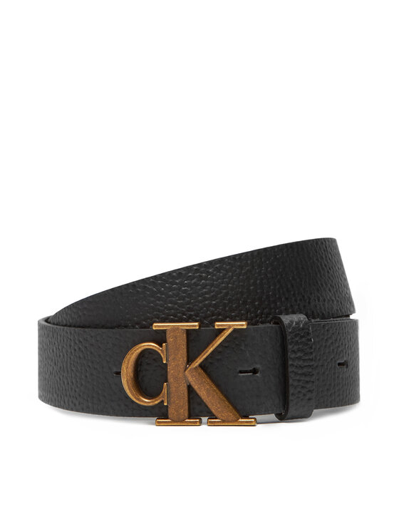 Calvin Klein Pasek Męski Monogram Buckle Fixed Belt 35Mm LV04G7025G Czarny