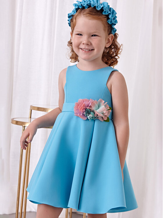 Abel & Lula Sukienka elegancka 5062 Niebieski Regular Fit