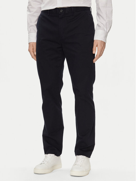 Tommy Hilfiger Chinosy Denton MW0MW25964 Granatowy Straight Fit