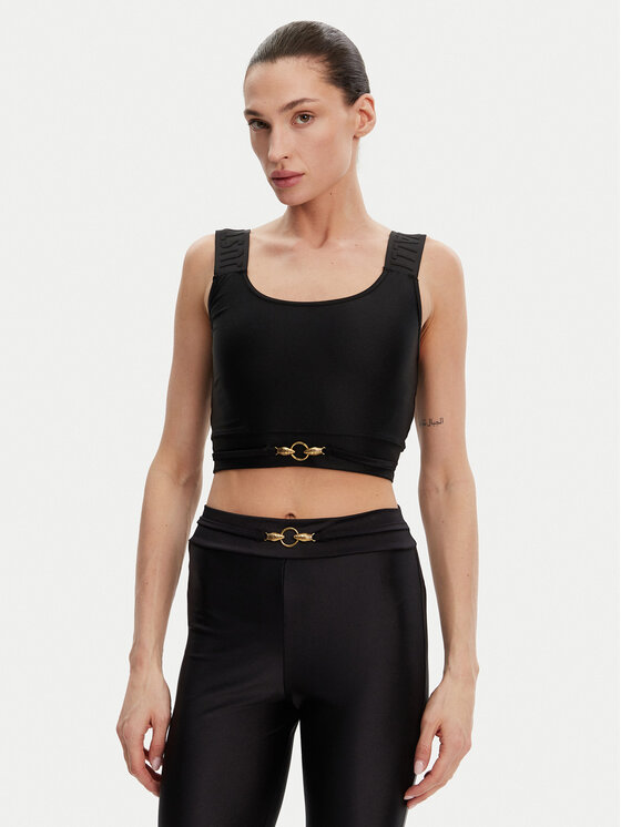 Just Cavalli Top 78PAM2A6 Czarny Slim Fit