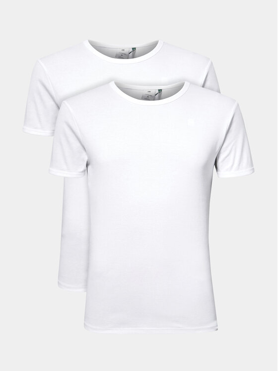 G-Star Raw Komplet 2 t-shirtów D07205-124-110 Biały Slim Fit