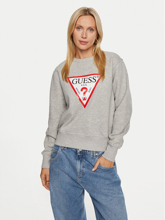 Guess Bluza W2YQ16 KBA11 Szary Regular Fit