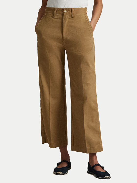 Polo Ralph Lauren Spodnie materiałowe 211873988001 Beżowy Wide Leg